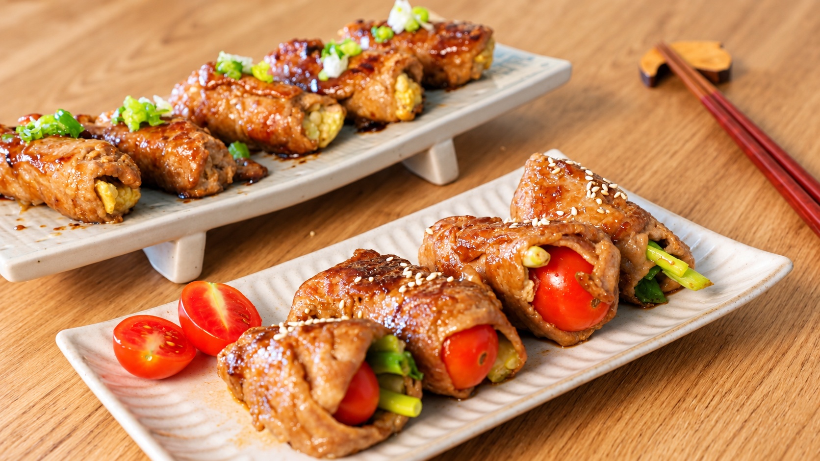 朝日全能平底鍋蔬食烤肉捲食材與料理